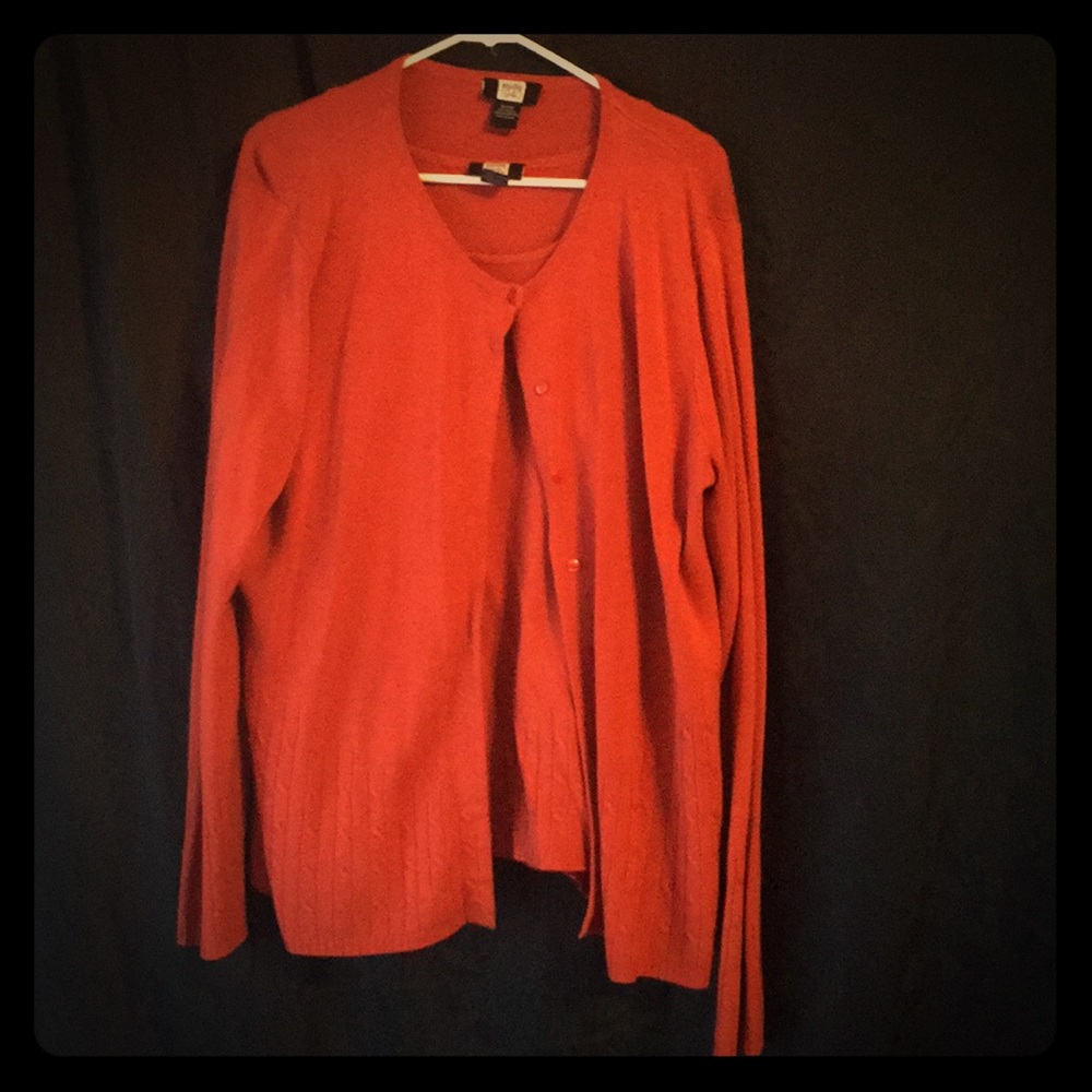Burnt orange cardigan set